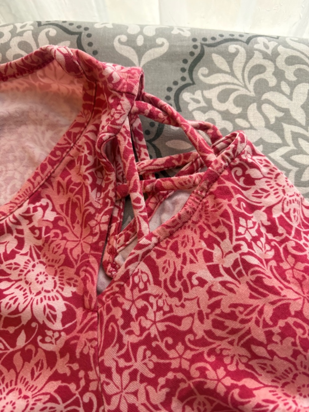 Westport Cold-Shoulder Floral Print Tunic in Pink Shades - Picture 9 of 10